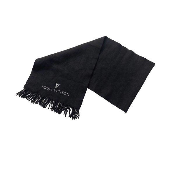 Louis Vuitton LV Black Cashmere Scarf Pre-Owned - Picture 3 of 13